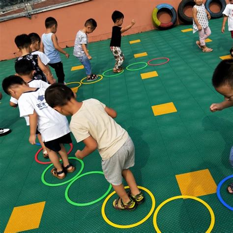 Kindergarten kids teaching aids children hopscotch game physical training equipment sports ...