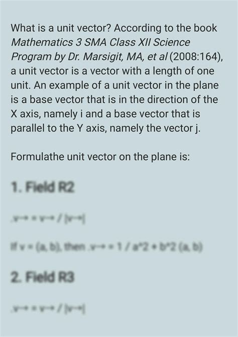 SOLUTION: Unit vector formulas and example problems - Studypool