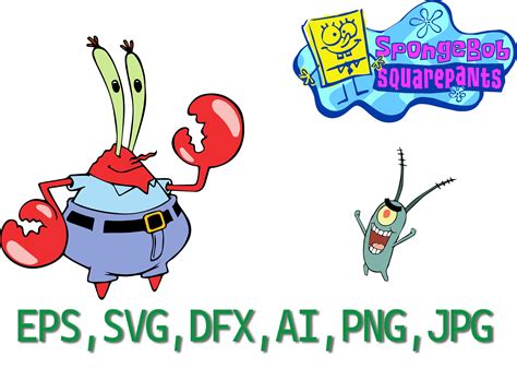 Bob Esponja SVG DXF EPS Png Illustrator. Mr. Krabs y - Etsy México