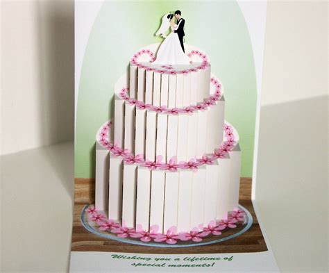 Pop up Wedding Cake Card Wedding Cake With Bride and Groom - Etsy