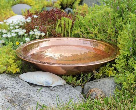 Simple Hammered Copper Birdbath Bowl Only