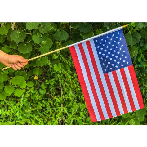 USA Flag on Stick - United States of America 12 x 18 Inch Flag on a Stick - 10, 25, 50, 100