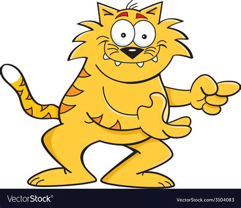 Cartoon cat pointing Royalty Free Vector Image