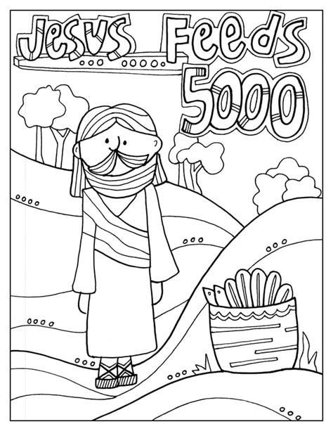 Jesus Feeds The 5000 - Coloring Home