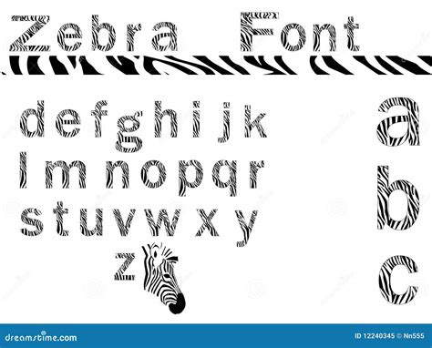 Zebra font stock vector. Illustration of artistic, blots - 12240345