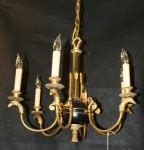 Antique French Empire bronze chandelier