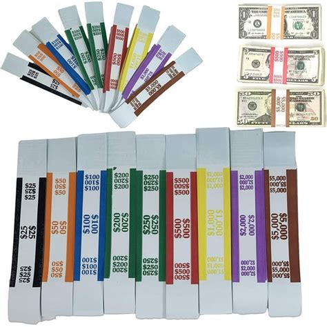 Money Bands Currency Sleeves Straps – Made in USA (Pack of 330) Self-Adhesive Assorted Money ...