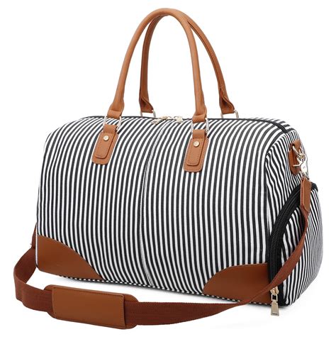 Gimay Weekend Travel Bag Women Overnight Duffle Canvas Tote Bags … (Grey) - BSA Soar