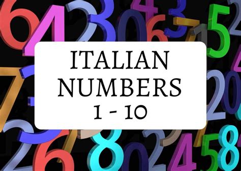 Italian NUMBERS 1 - 10 - Getting To Know Italy