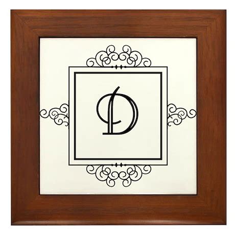 Fancy letter D monogram Framed Tile by Admin_CP49789583