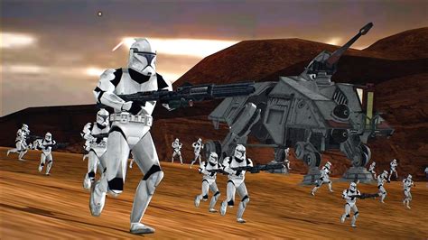 Battle of Geonosis - Clone Army vs Droid Army - STAR WARS BATTLEFRONT 2 NPC Wars - YouTube