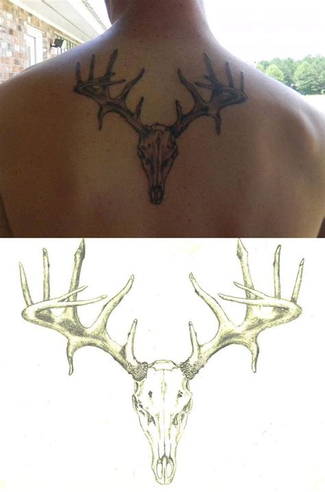 Buck Skull Tattoo | Deer tattoo designs, Skull tattoo design, Deer tattoo