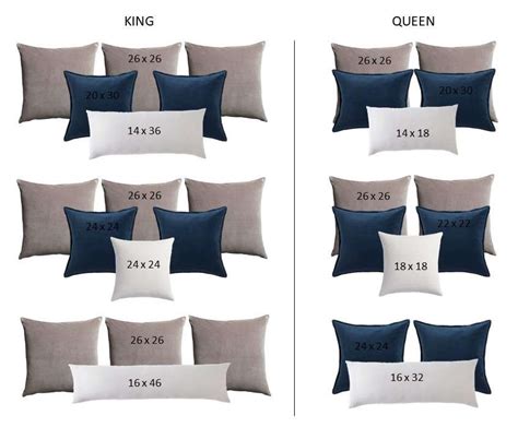 Decorative Pillows Combination with Guidelines and Sizing Guide