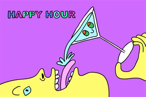 Happy Hour Cartoon Drinking GIF | GIFDB.com