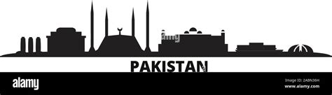 Pakistan, Islamabad city skyline isolated vector illustration. Pakistan ...