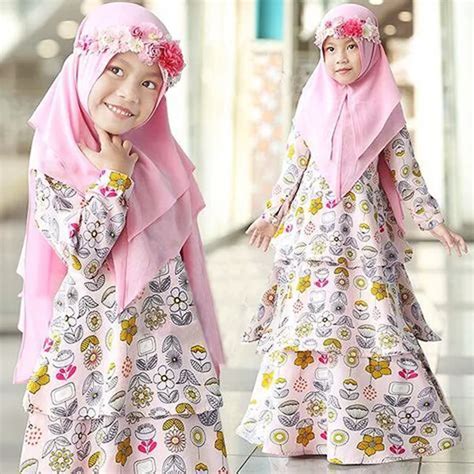 Traditional cartoon Kids clothing Fashion Child Abaya Muslim + Hijab ...