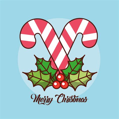 Merry Christmas card with candy cane 1954974 Vector Art at Vecteezy