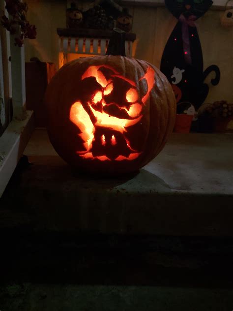 Just finished my Mimikyu pumpkin carving! : pokemon