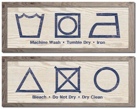 Popular Laundry Icon Signs; Machine Wash, Tumble Dry, Iron, Bleach, Do ...