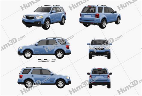 Mazda Tribute 2011 Blueprint Template - 3DModels