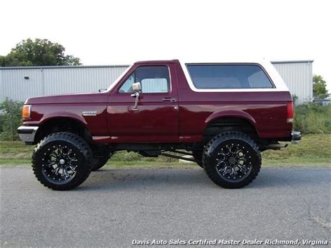 1987 FORD BRONCO XLT Lifted 4X4 3/4 Ton 8 Lug C 36836 Miles Maroon SUV Automati for sale - Ford ...