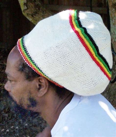 Rasta Wool Hat Off White Dreadlock Tam - Rasta Gear Shop