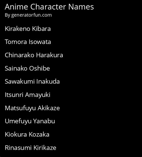 Anime Character Name Generator - Generate a Random Anime Character Name