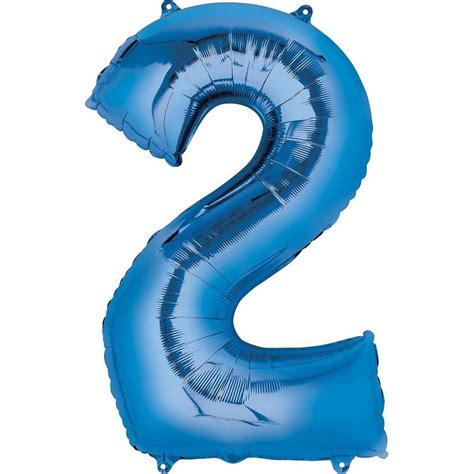 34in Blue Number 2 Balloon | Party City