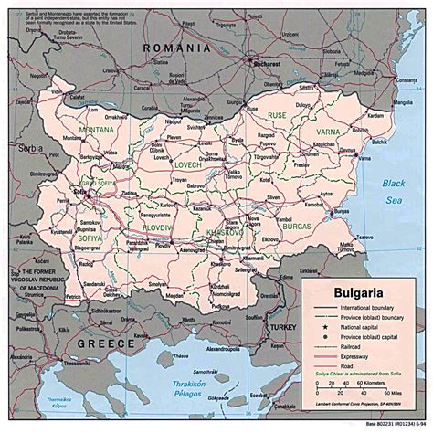 Detailed political and administrative map of Bulgaria with roads and cities | Vidiani.com | Maps ...