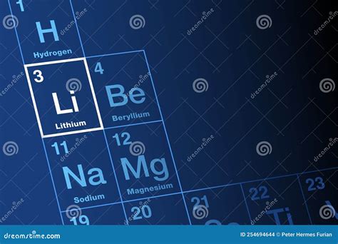 Lithium, Chemical Element on Periodic Table, with Element Symbol Li ...