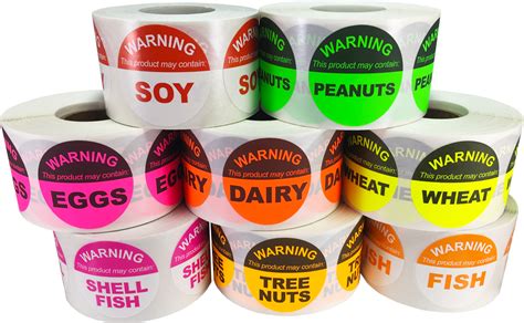 Allergy Warning Labels | Food Allergy Bulk Stickers | InStockLabels.com