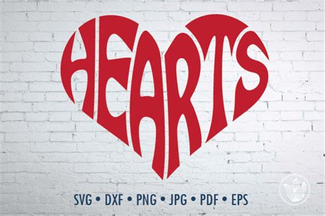 Hearts Word Art, Svg Dxf Eps Png Jpg, Cut file By PrettyDD | TheHungryJPEG