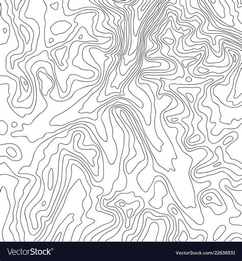 Topographic map black line on white Royalty Free Vector