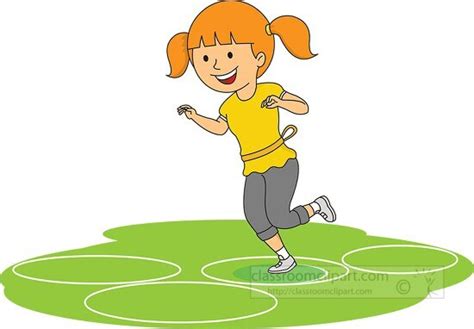 Outdoors and Recreation Clipart-girl playing hop scotch clipart