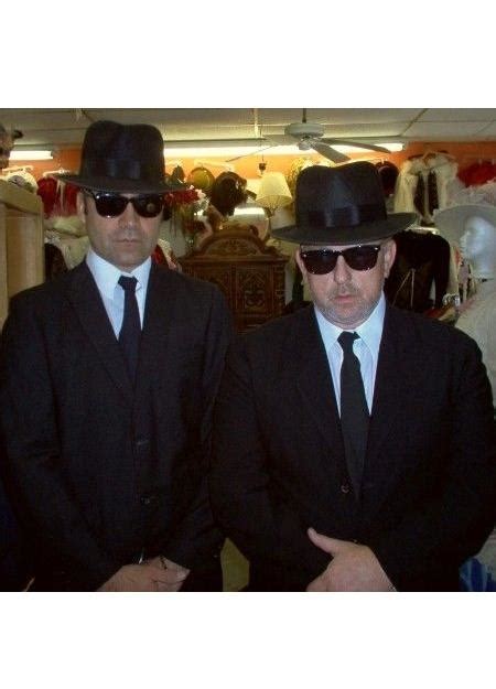 Blues Brothers Black Suit Costume + White Shirt & Skinny Bla