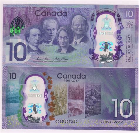 Canada - 10 $ 2017 commemorative issue polymer unc currency note - KB Coins & Currencies