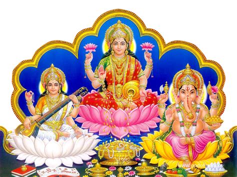 Goddess Lakshmi Hd Wallpaper Laxmi Ganesh Saraswati Png 1366x768 ...