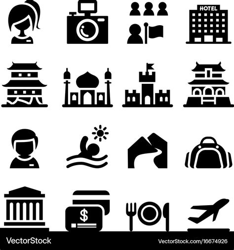 Tourism icon set Royalty Free Vector Image - VectorStock