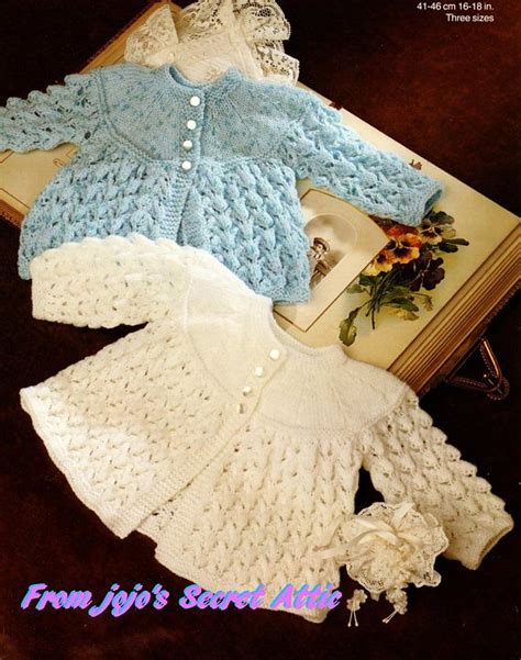 Vintage 4 Ply Knitting Pattern Matinee Jacket 16, 17 & 18 Inches - Etsy UK