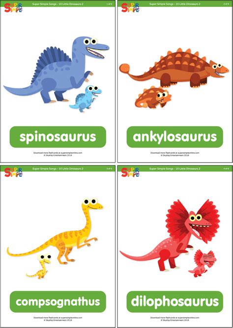 10 Little Dinosaurs #2 Flashcards - Super Simple Dinosaur Songs For Preschool, Dinosaur Facts ...