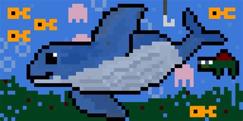 Whale Pixel Art Minecraft