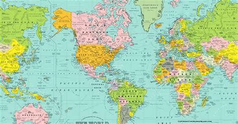 Printable Accurate Map of World Poster in PDF