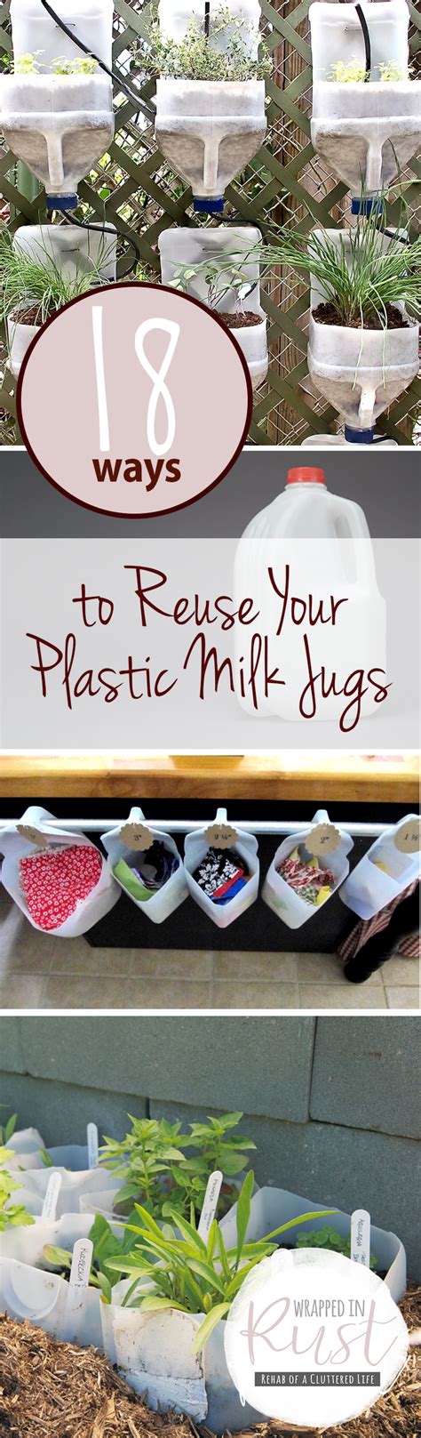 18 Ways to Reuse Plastic Milk Jugs And Bottles - Wrapped in Rust