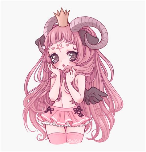 #kawaii #anime #manga #demon #succubus #pink #devil - Pastel Goth Anime Girl, HD Png Download ...