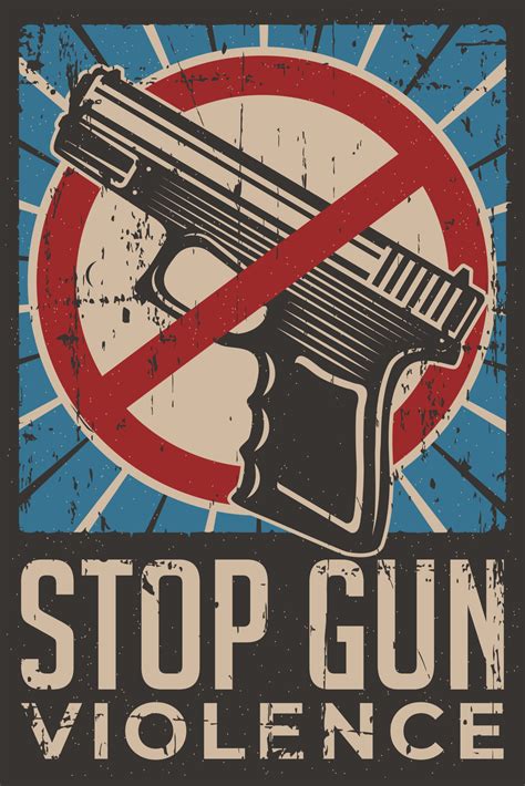 Stop Gun Violence Retro Poster 8342122 Vector Art at Vecteezy