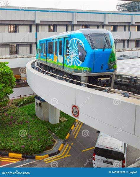 Changi Airport Skytrain Singapore Editorial Stock Image - Image of ...