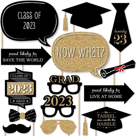 Buy Big Dot of Happiness Graduation Party - Gold - 2023 Grad Photo ...