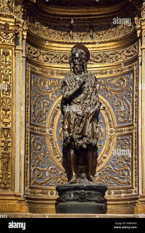 Saint John the Baptist statue by Donatello in Cappella di San Giovanni Battista (Chapel of Saint ...