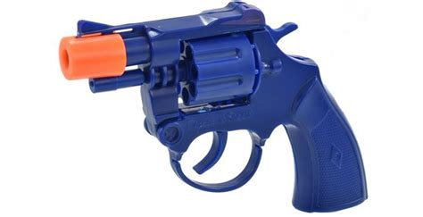 Buy 8 Shot Revolver Ring Cap Pistol SWAT Mission Plastic Blue Toy Gun, Ideal Pretend Police and ...