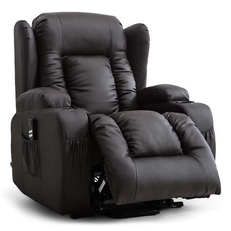 CAESAR DUAL MOTOR RISER RECLINER LEATHER MOBILITY ARMCHAIR MASSAGE HEATED CHAIR | eBay